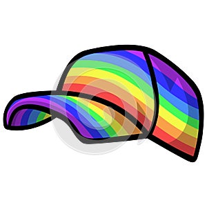 Hat Colorful Rainbow Colors Cap Snapback Vector Illustration