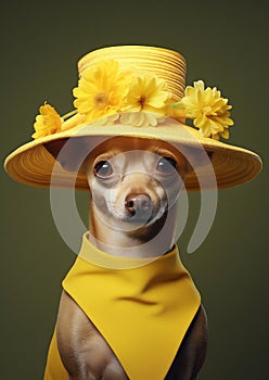 Hat dog cute breed portrait puppy funny animal adorable beautiful small pet canine