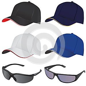 Hat and glasses vector