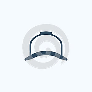 Line baseball cap, hat icon.