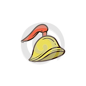 Hat icon and background with flat design