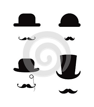 Hat and Moustache icon set