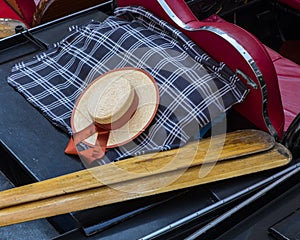 Hat and Oars of a Gondolier in Venice