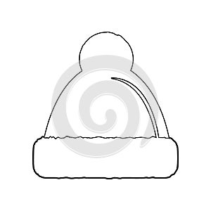 hat with pompom icon. Element of Winter for mobile concept and web apps icon. Outline, thin line icon for website design and