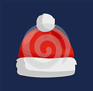 Hat of Santa Claus Closeup Vector Illustration