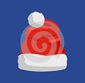 Hat of Santa Claus Closeup Vector Illustration