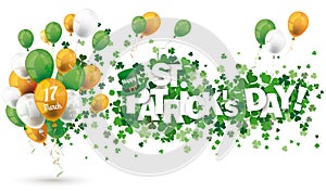 Hat Shamrocks Happy St Patricks Day Balloons Header