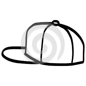 Hat Snapback Baseball Cap Doodle Vector Drawing Illustration