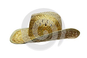 Hat straw isolated on white side view