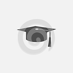 Hat symbol flat icon for web in trendy flat style isolated on grey background