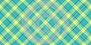 Hat texture check textile, elegance fabric tartan plaid. Structure vector seamless background pattern in teal and lime colors