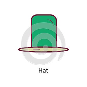 Hat vector Fill outline Icon Design illustration. Holiday Symbol on White background EPS 10 File