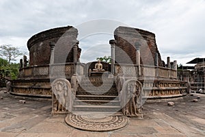 Hatadage is an ancient relic shrine in the city of Polonnaruwa, Sri Lanka. It was built by King Nissanka Malla, and had been used