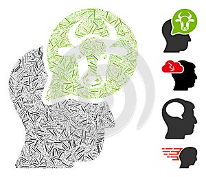 Hatch Cattle Thinking Person Icon Vector Collage