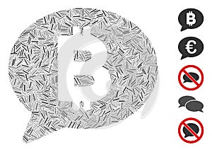 Hatch Collage Bitcoin Message Balloon Icon photo
