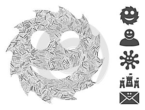 Hatch Collage Circular Blade Happy Smiley Icon