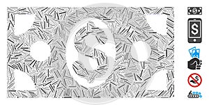 Hatch Collage Dollar Banknote Icon