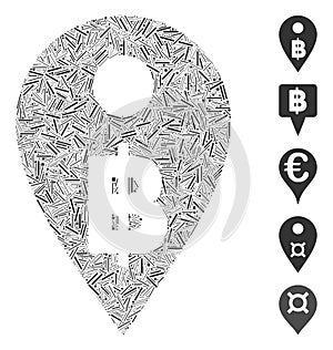 Hatch Collage Thai Baht Map Marker Icon