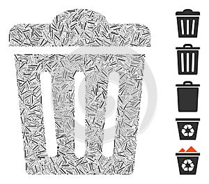 Hatch Collage Trash Can Icon