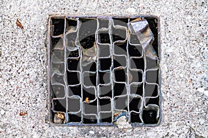 Hatch cover, city drain on the road, city sewerage