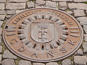 Hatch cover in Gdansk, Poland