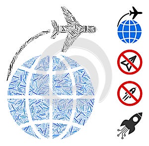 Hatch International Flight Icon Vector Mosaic