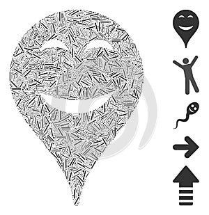 Hatch Mosaic Pleasure Smiley Map Marker Icon