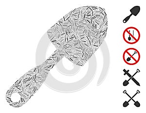 Hatch Scoop Shovel Icon Vector Collage