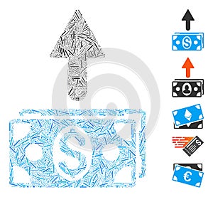 Hatch Send Banknotes Icon Vector Collage