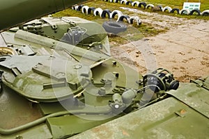 Hatch on turret of T-72 tank