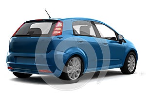 Hatchback blue car back view