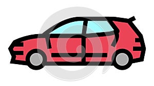 hatchback car color icon animation