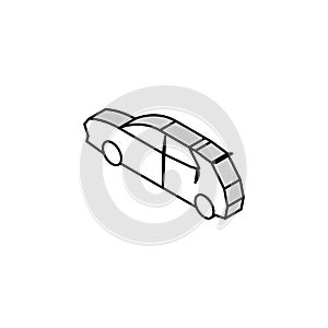 hatchback car isometric icon vector illustration