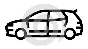 hatchback car line icon animation