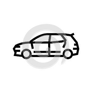 hatchback car line icon vector illustration