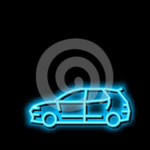 hatchback car neon glow icon illustration