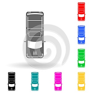 hatchback multi color style icon. Simple glyph, flat vector of transport view from above icons for ui and ux, website or mobile