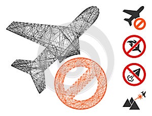 Hatched Airplane Closed Vector Mesh