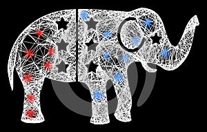 Hatched American Democratic Elephant Web Mesh with Bright Lightspots