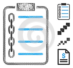 Hatched Blockchain Contract Vector Mesh