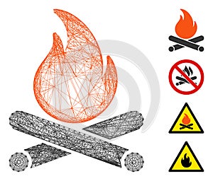 Hatched Campfire Vector Mesh