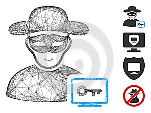Hatched Computer Hacker Vector Mesh