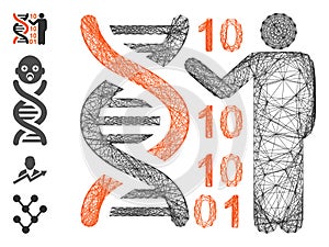 Hatched DNA Code Report Vector Mesh