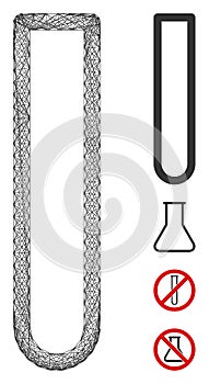 Hatched Empty Test Tube Vector Mesh