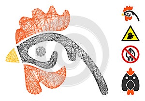 Hatched Hen Head Vector Mesh