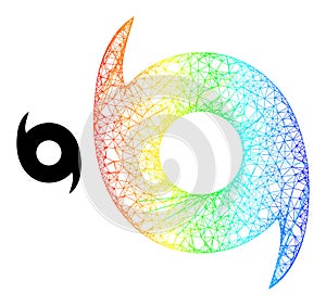 Hatched Hurricane Mesh Icon with Spectral Gradient