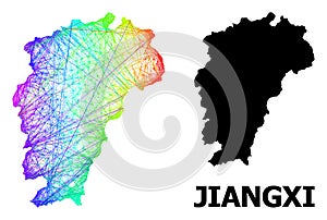Hatched Map of Jiangxi Province with Spectral Gradient