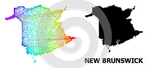 Hatched Map of New Brunswick Province with Spectrum Gradient
