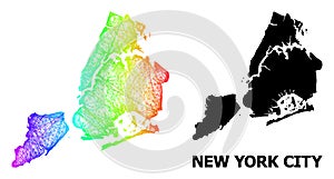 Hatched Map of New York City with Spectral Gradient