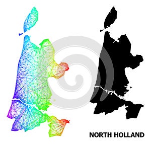 Hatched Map of North Holland with Spectral Gradient